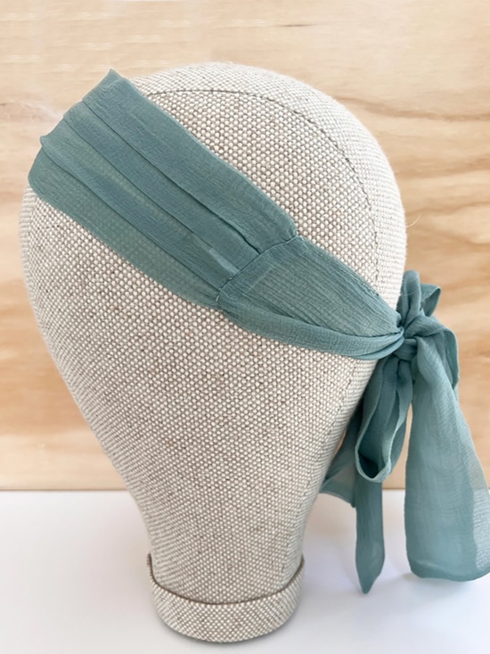 Daniel Hansen Turquoise Silk Pleated Headband main image 5